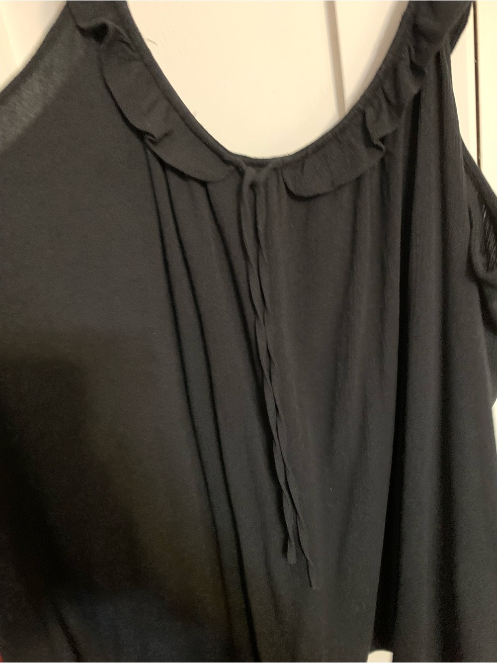 torrid Black Ruffle-Neck Tank Top